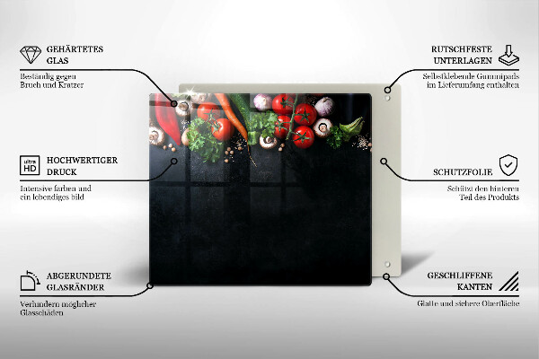 Sklenená doska na krájanie Farebná zelenina