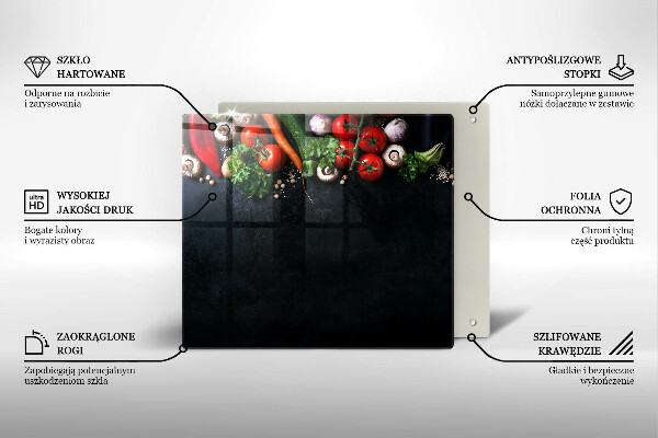 Sklenená doska na krájanie Farebná zelenina