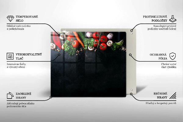 Sklenená doska na krájanie Farebná zelenina