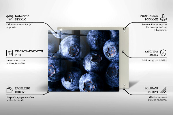 Sklenená doska na krájanie Zblízka bobúľ