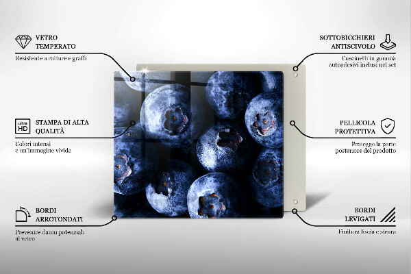 Sklenená doska na krájanie Zblízka bobúľ