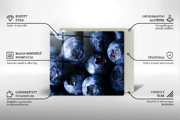 Sklenená doska na krájanie Zblízka bobúľ