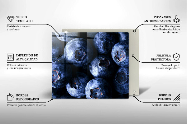 Sklenená doska na krájanie Zblízka bobúľ