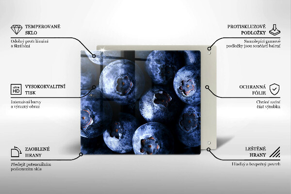 Sklenená doska na krájanie Zblízka bobúľ