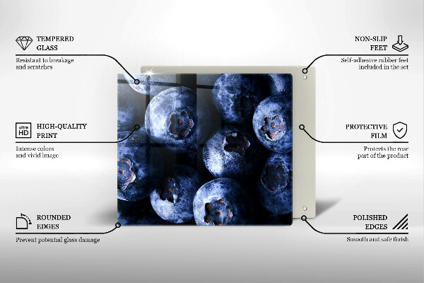 Sklenená doska na krájanie Zblízka bobúľ