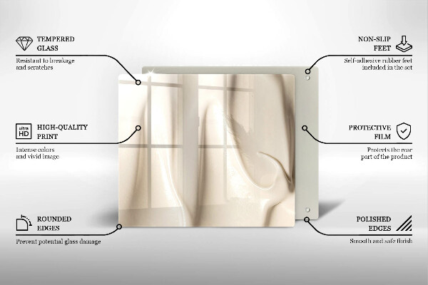 Sklenená doska na krájanie Krémová zmrzlina