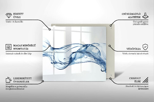 Sklenená doska na krájanie Krištáľová voda