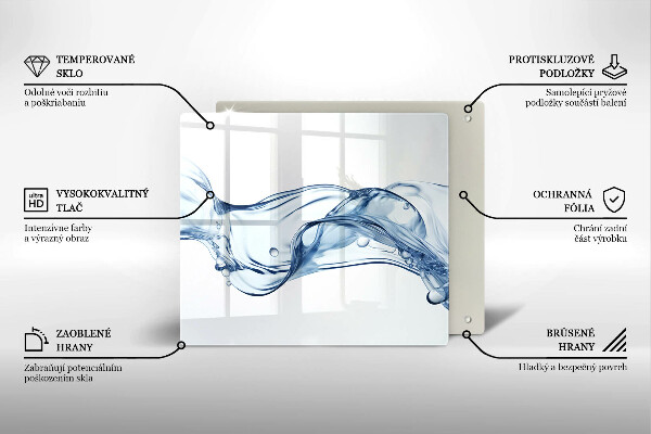 Sklenená doska na krájanie Krištáľová voda