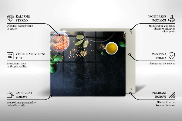 Sklenená doska na krájanie Misky s korením