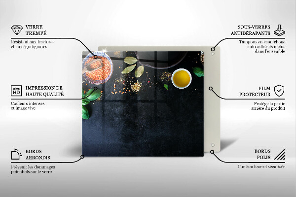 Sklenená doska na krájanie Misky s korením