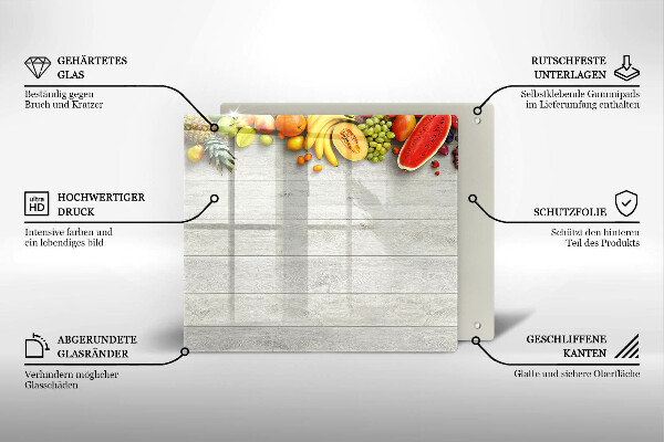 Sklenená doska na krájanie Ovocie na doskách