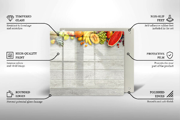 Sklenená doska na krájanie Ovocie na doskách