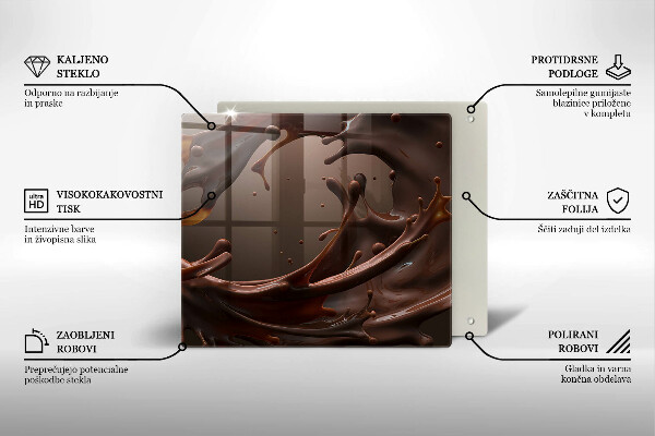 Sklenená doska na krájanie Tekutá čokoláda