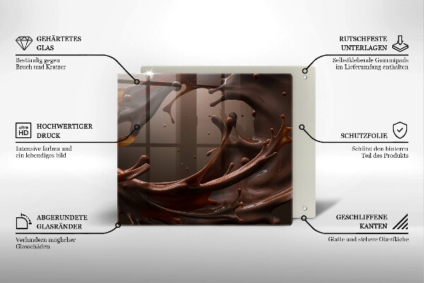 Sklenená doska na krájanie Tekutá čokoláda