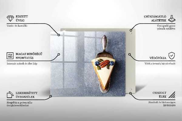 Sklenená doska na krájanie Kúsok koláča