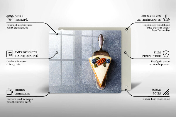 Sklenená doska na krájanie Kúsok koláča