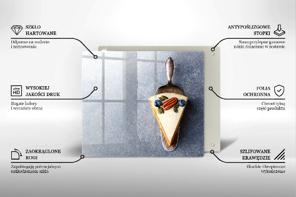 Sklenená doska na krájanie Kúsok koláča