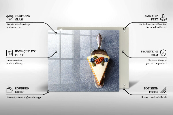 Sklenená doska na krájanie Kúsok koláča