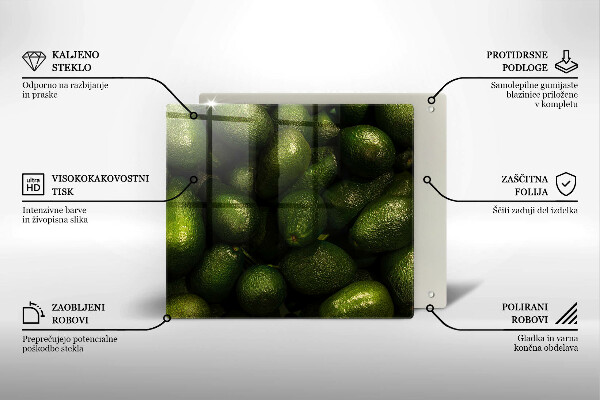 Sklenená doska na krájanie Ovocie avokáda