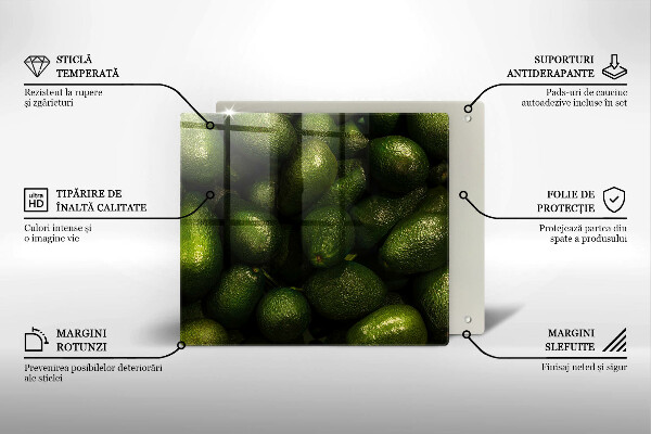 Sklenená doska na krájanie Ovocie avokáda