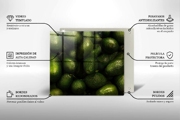 Sklenená doska na krájanie Ovocie avokáda