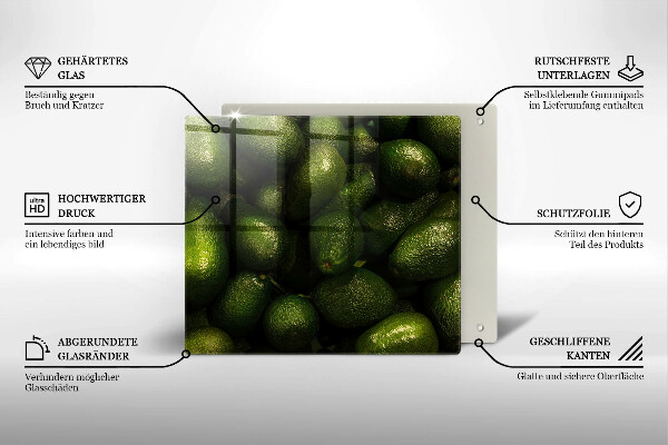 Sklenená doska na krájanie Ovocie avokáda