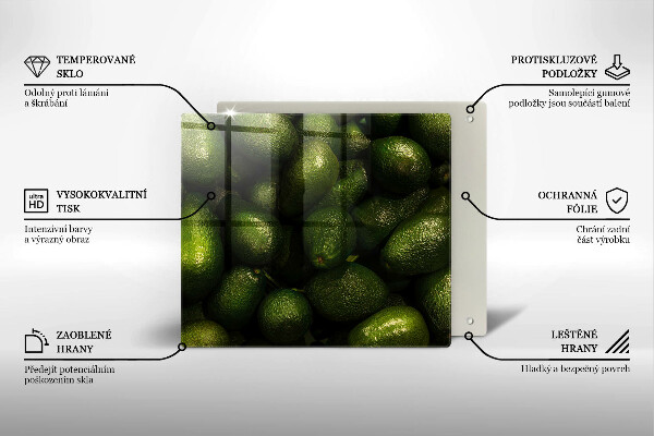 Sklenená doska na krájanie Ovocie avokáda