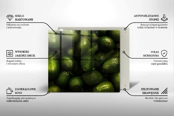 Sklenená doska na krájanie Ovocie avokáda