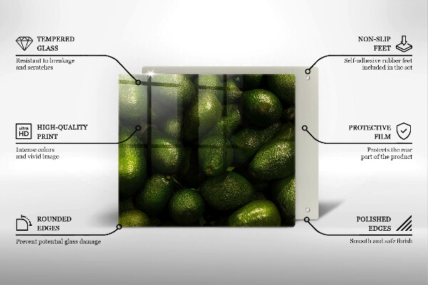 Sklenená doska na krájanie Ovocie avokáda