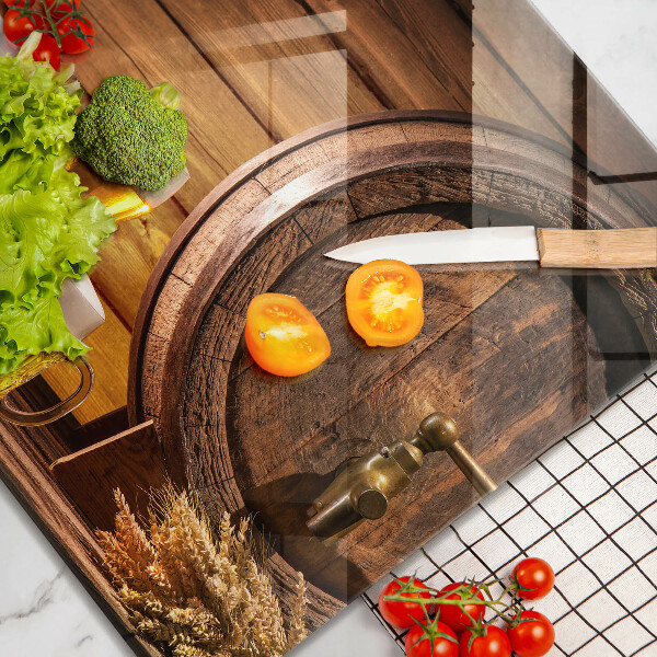 Sklenená doska na krájanie Sud piva