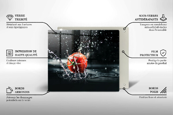 Sklenená doska na krájanie Paradajka vo vode