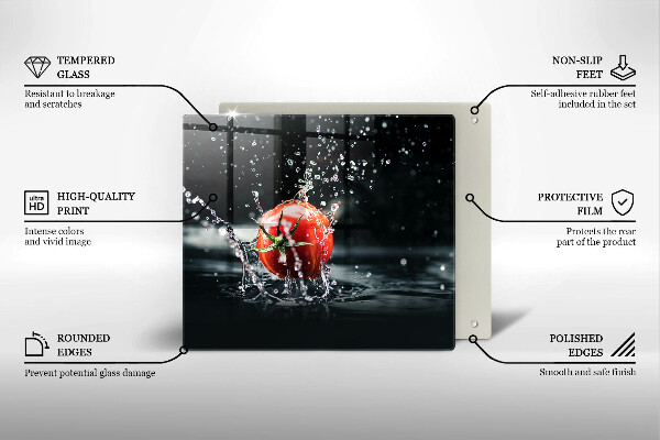 Sklenená doska na krájanie Paradajka vo vode