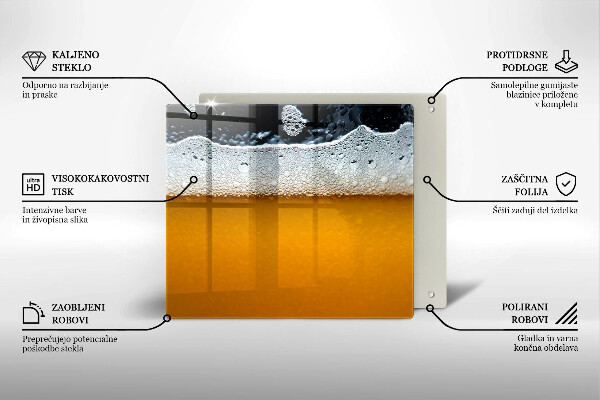 Sklenená doska na krájanie Pite pivnú penu