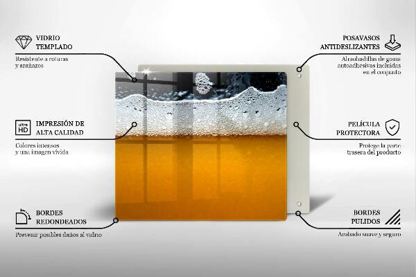 Sklenená doska na krájanie Pite pivnú penu