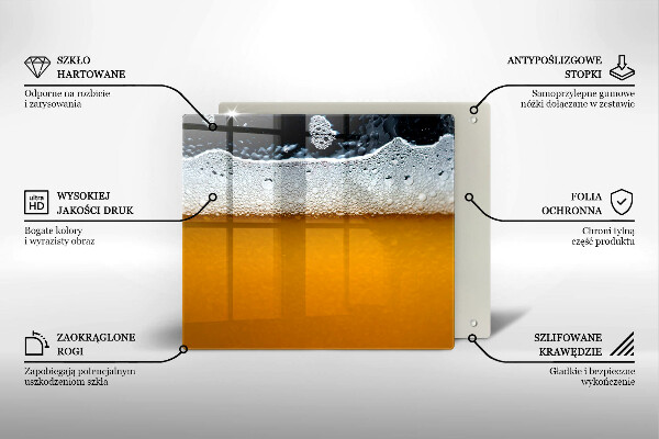 Sklenená doska na krájanie Pite pivnú penu