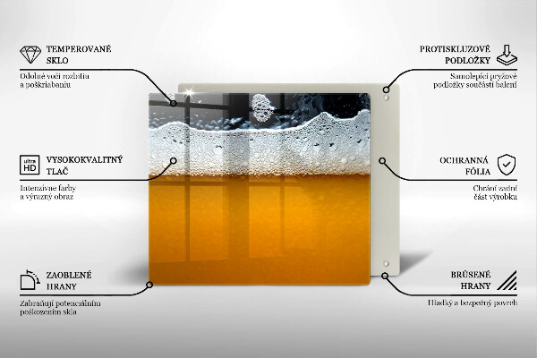 Sklenená doska na krájanie Pite pivnú penu