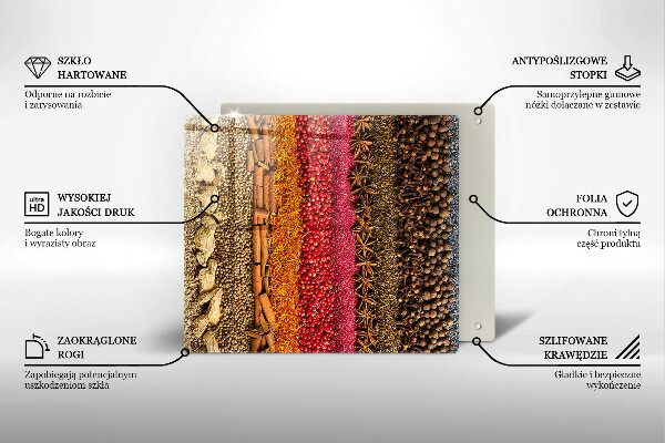 Sklenená doska na krájanie Farebné korenie