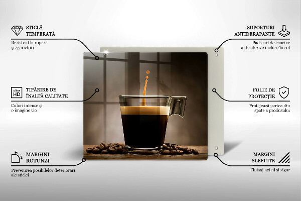 Sklenená doska na krájanie Sklo a kávové zrná