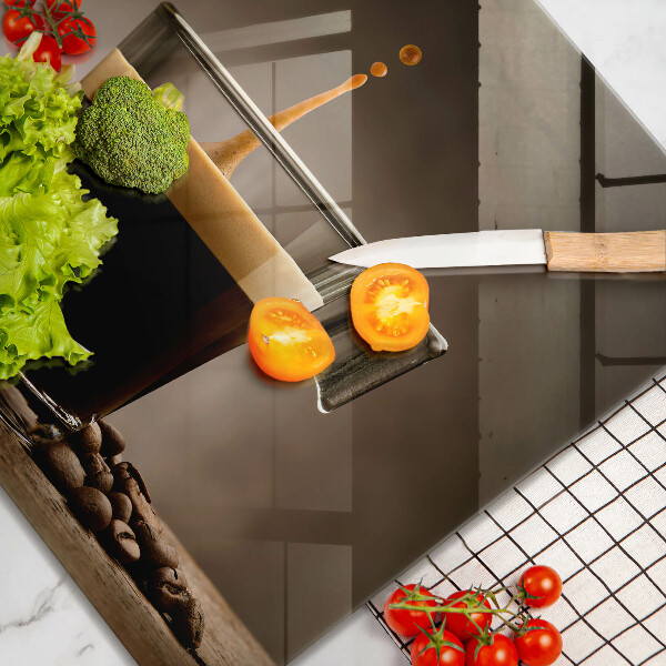 Sklenená doska na krájanie Sklo a kávové zrná