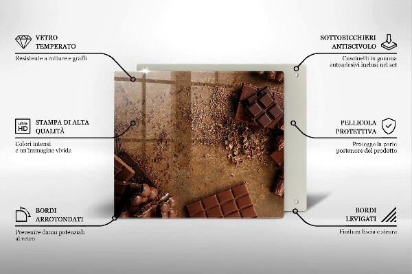 Sklenená doska na krájanie Čokoládové sladkosti