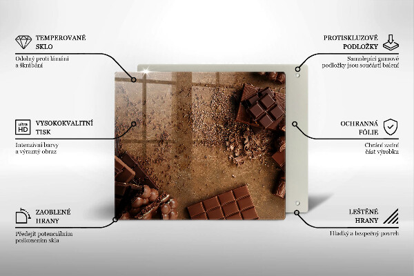 Sklenená doska na krájanie Čokoládové sladkosti