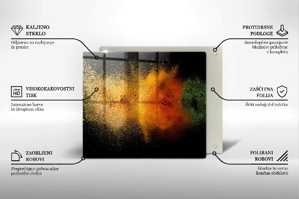 Sklenená doska na krájanie Farebné korenie