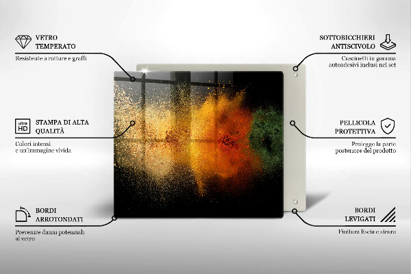 Sklenená doska na krájanie Farebné korenie