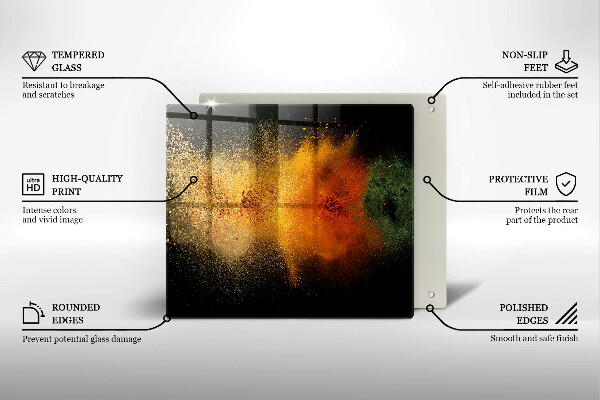 Sklenená doska na krájanie Farebné korenie