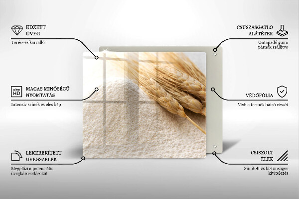 Sklenená doska na krájanie Múka a obilné klasy