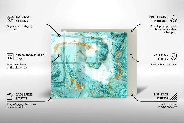 Sklenená doska na krájanie Modrá abstrakcia