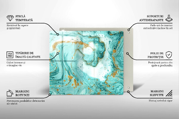 Sklenená doska na krájanie Modrá abstrakcia