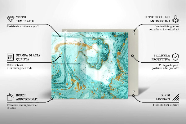 Sklenená doska na krájanie Modrá abstrakcia