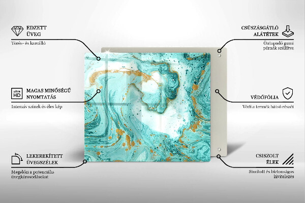 Sklenená doska na krájanie Modrá abstrakcia