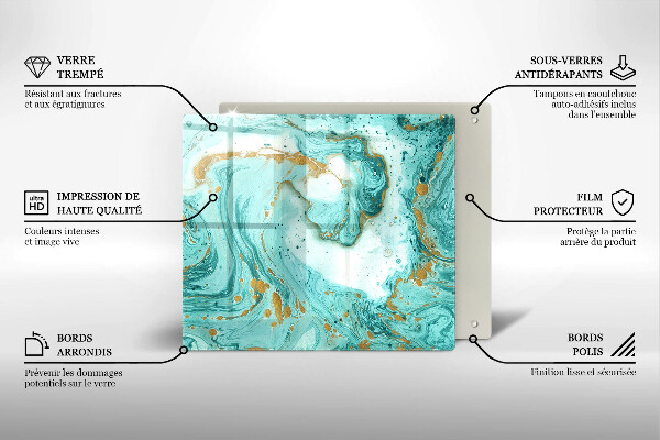 Sklenená doska na krájanie Modrá abstrakcia